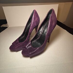 Boutique 9 CADEN plum purple leather platform pumps 7.5